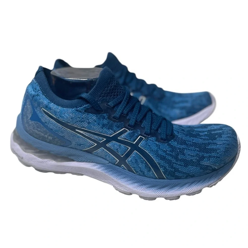 ASICS Gel-Nimbus 23 Women’s Blue Knit Athletic Shoes